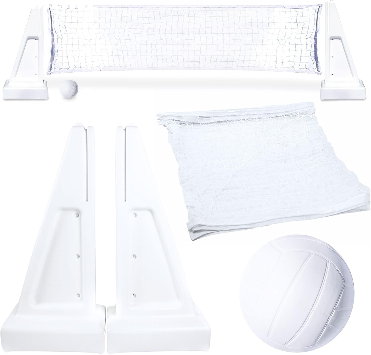 SWIMLINE Original Pool Volleyball Net Games Set with Ball Adjustable Up to 34 Feet Wide | for Kids & Adults | 2 Stable Water-Fill Bases | Easy Assembly Compatible W/Outdoor & Indoor Inground Pools
