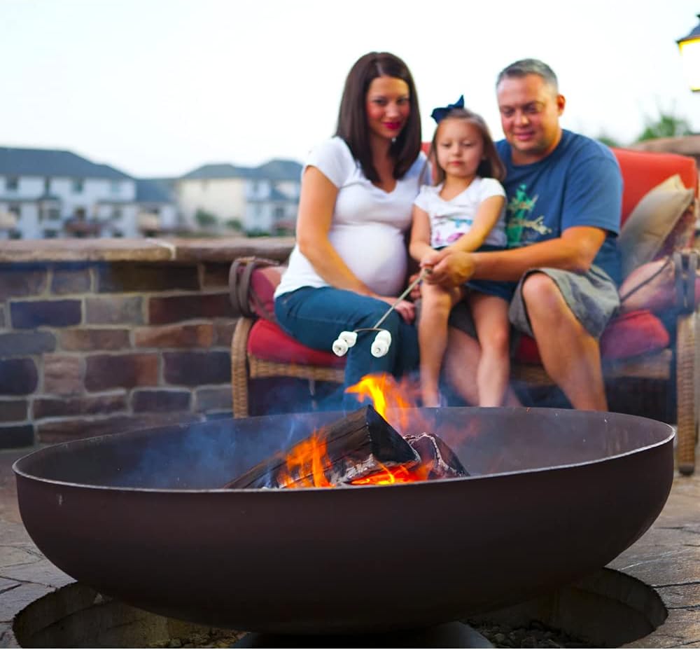 Ohio Flame Patriot Fire Outdoor Fire Pit 24 Inch - Heavy Duty Fire Pits for Outside Wood Burning, American Made Carbon Steel Fire Bowl for Backyard Patio Bonfires - No Assembly Needed for All Seasons