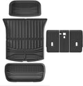Compatible with Tesla Model Y Launch 2025+ Juniper TPE Floor Mats & Cargo Liner, All Weather Trunk Mats Floor Liner Backrest Mats LHD(Black Headlight G)