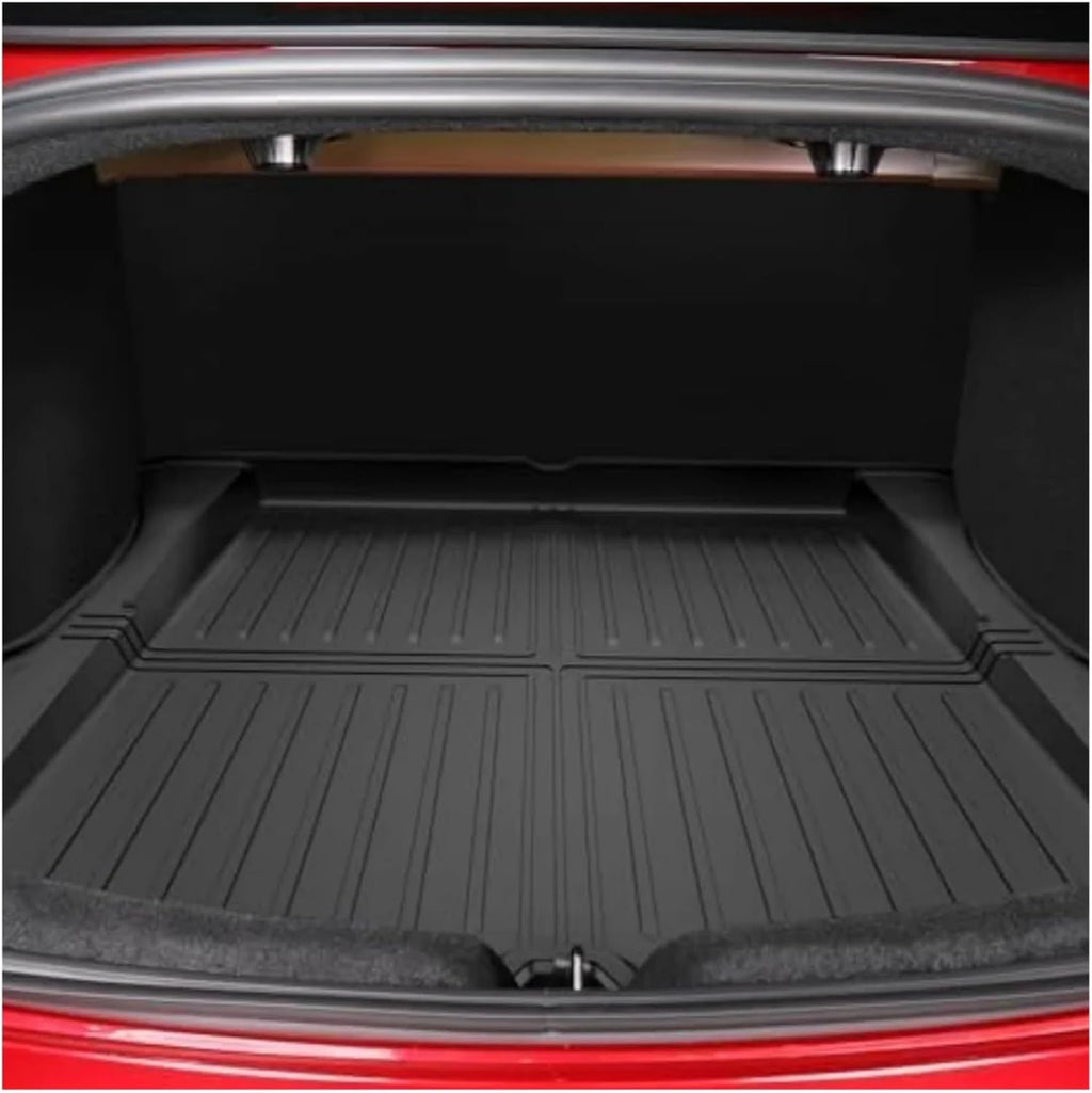 Compatible with Tesla Model 3 Highland 2024 TPE Floor Mats,All Weather Waterproof Anti-Slip Front Rear Cargo Liner Trunk Mat(Left Rudder 4pcs)