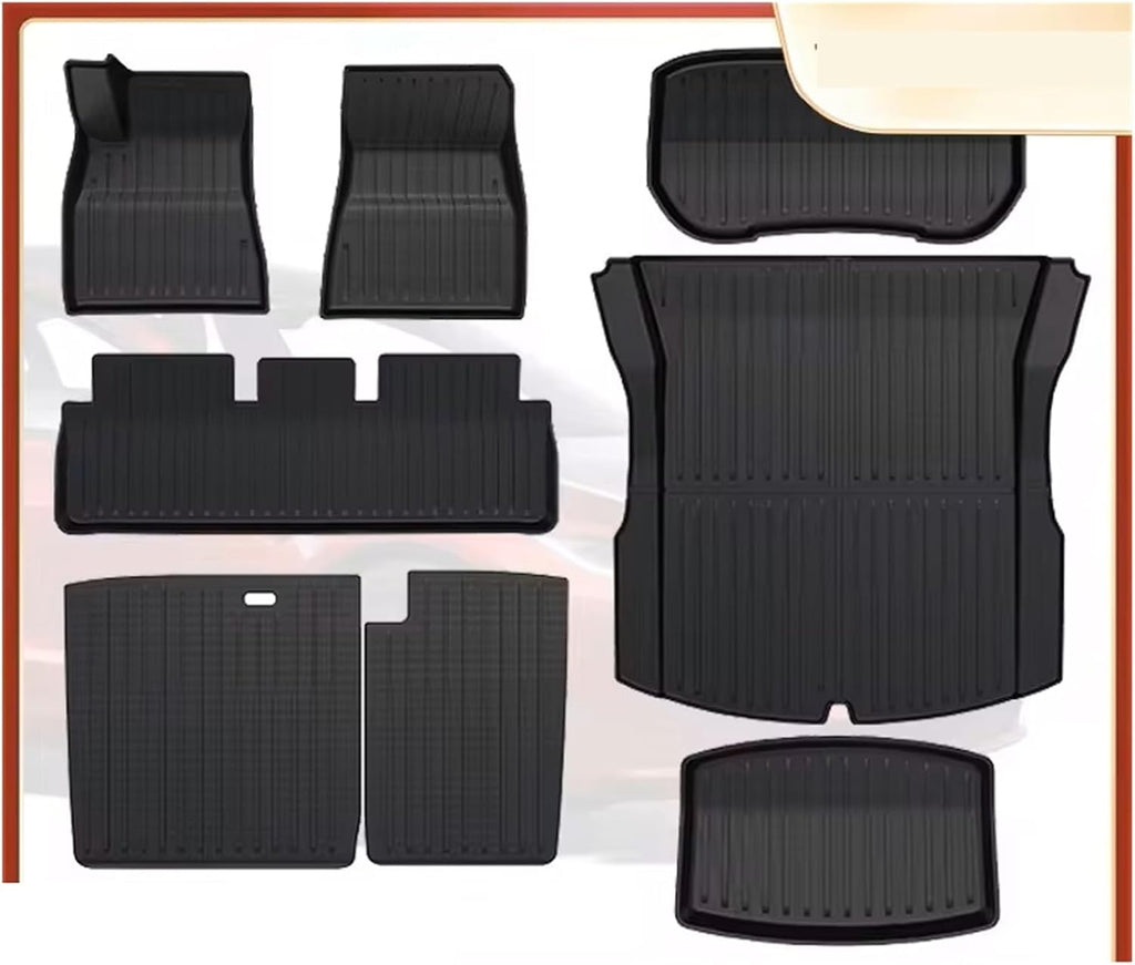Compatible with Tesla Model 3 2024 Highland Floor Mats Cargo Liner Waterproof Anti-Slip Trunk Mat TPE Pads Model 3 2025 Highland Accessories(for 3 3Pcs Floor Mat)