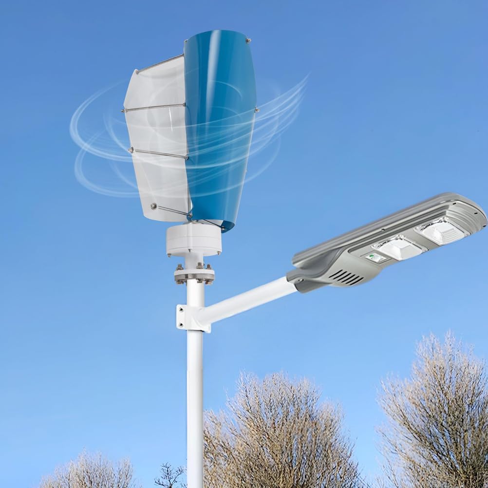 3000W-6000W No Noise Vertical Axis Wind Turbine Kit,12V 24V 48V Spiral Wind Power Generator W/Controller 2 Blade for Wind and Solar Power Generation