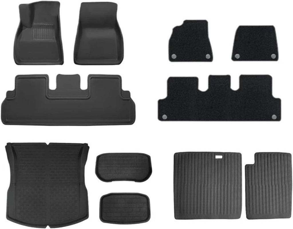 Compatible with Tesla Model 3 Highland XPE Floor Mats Trunk Mats All Weather Front Rear Cargo Liner Mat, Waterproof Anti-Slip Foot Pads(LHD Package 6PCS)