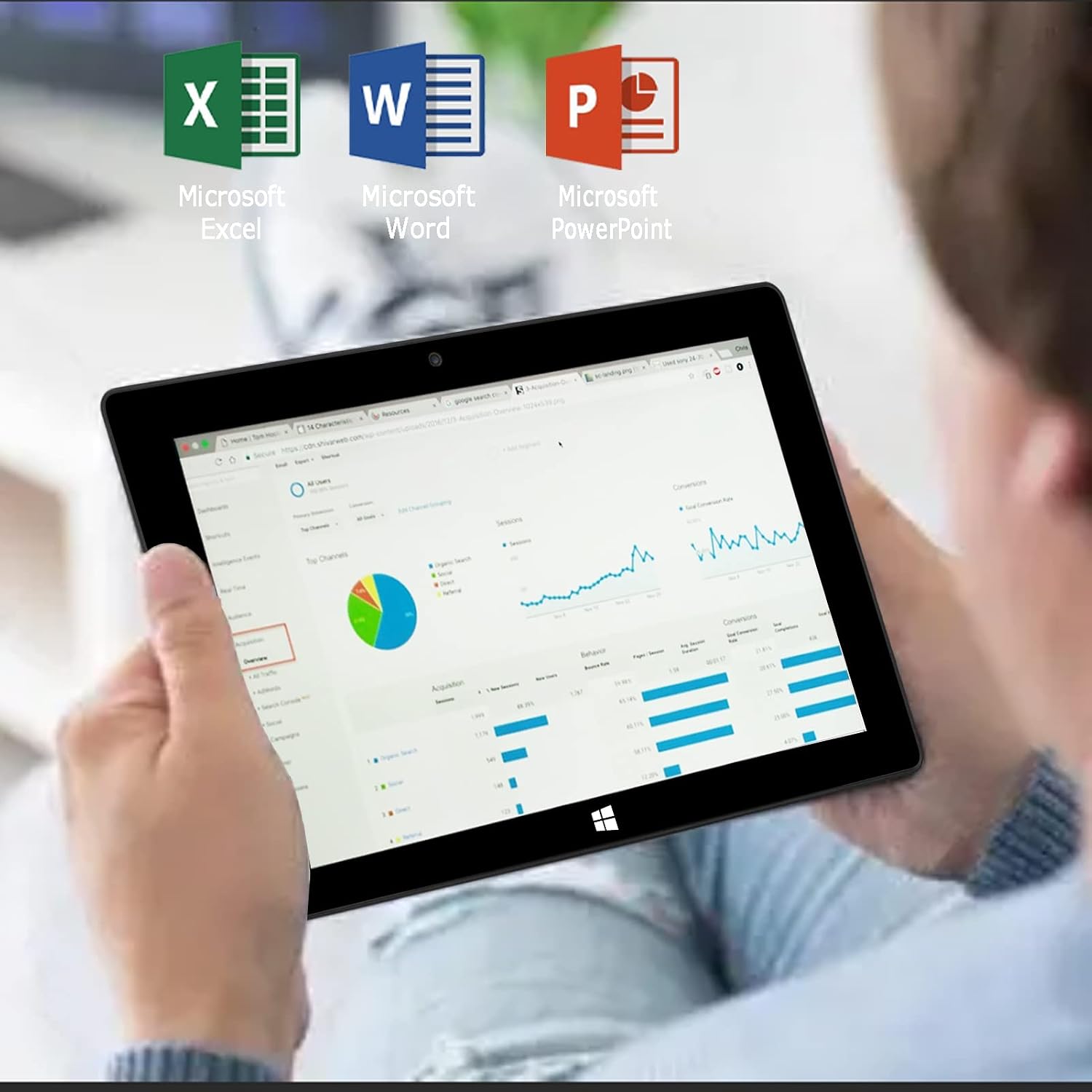 10.1' Windows 11 Tablet PC - Ultra Slim Touchscreen Tablet Computer - Ultra-Fast 6GB RAM 128GB ROM, 2.4+5G WiFi, Intel Processor, USB 3.0, micro HDMI, 6000MAH Battery, Dual Cameras, Bluetooth4.2
