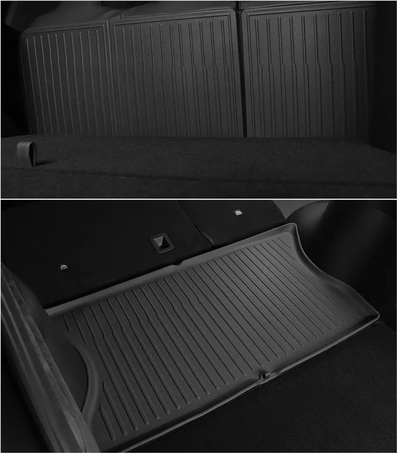 Compatible with Tesla Model X 2023 2024 TPE 3D Car Floor Mats Cargo Liner Trunk Pad Waterproof Protective Left Rudder(5 seat Backrest Mat)