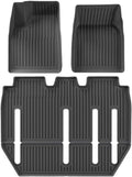 Floor Mats Compatible with Tesla Model X 2023 2024 TPE 3D Car Floor Mats Cargo Liner Trunk Pad Waterproof Protective Left Rudder(7 seat Foot Pad)