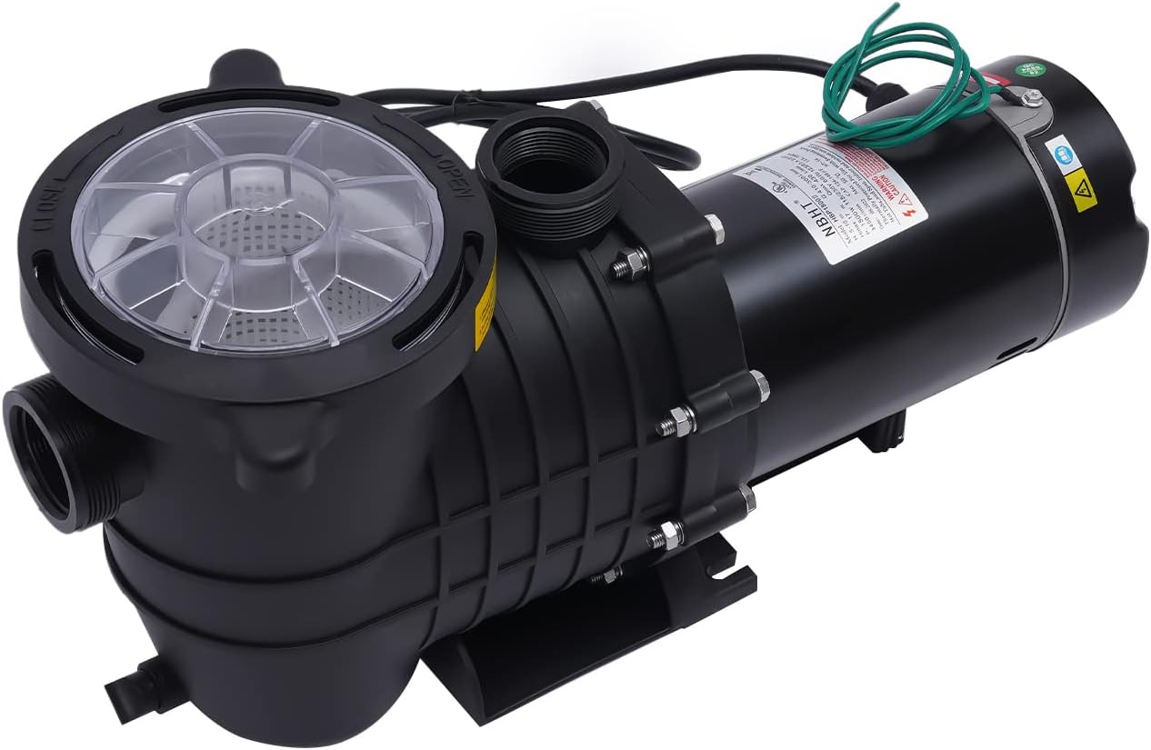 Pool Pump, HBP1500Ⅱ 2.0HP 1500W Powerful Selfpriming Pool Pumps Inground Above Ground Swimming Pool Water Pumps Dual Voltage Swimming Pools Pump for 31,000 Gallons Pools with Strainer Basket Connector