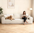 104.3' Modular Sectional Cloud Couch, Boneless Couches for Living Room, 3 Seater Modern Lounge Couch, No Assembly Required, Cream