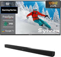SYLVOX Bundle: 55' 120Hz Waterproof Outdoor TV (2025 Gaming Series) & S2 Soundbar
