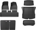 TPE 2024 2025 Compatible with Tesla Model 3 Highland Floor Mats All Weather Front Rear Cargo Liner Mat Waterproof Anti-Slip Mats Accessories(8pcs Full Sets RHD)
