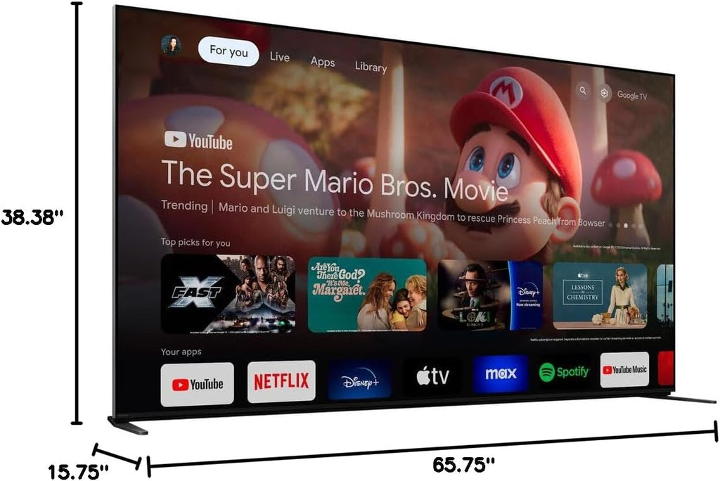 Sony BRAVIA 9 K75XR90 75' 4K HDR QLED Mini-LED TV (2024) Bundle with Deco Gear 4K HDMI 2.0 Cable w/Copper Conductors x2 + Premiere Streaming & CPS Exclusive 26 Month Protection (BEACH-CPS-264000)
