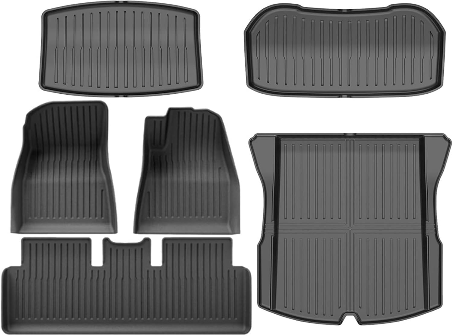 for Tesla Model 3 Highland 2024 TPE Floor Mats,All Weather Waterproof Anti-Slip Front Rear Cargo Liner Trunk Mat(Right Rudder 6pcs)