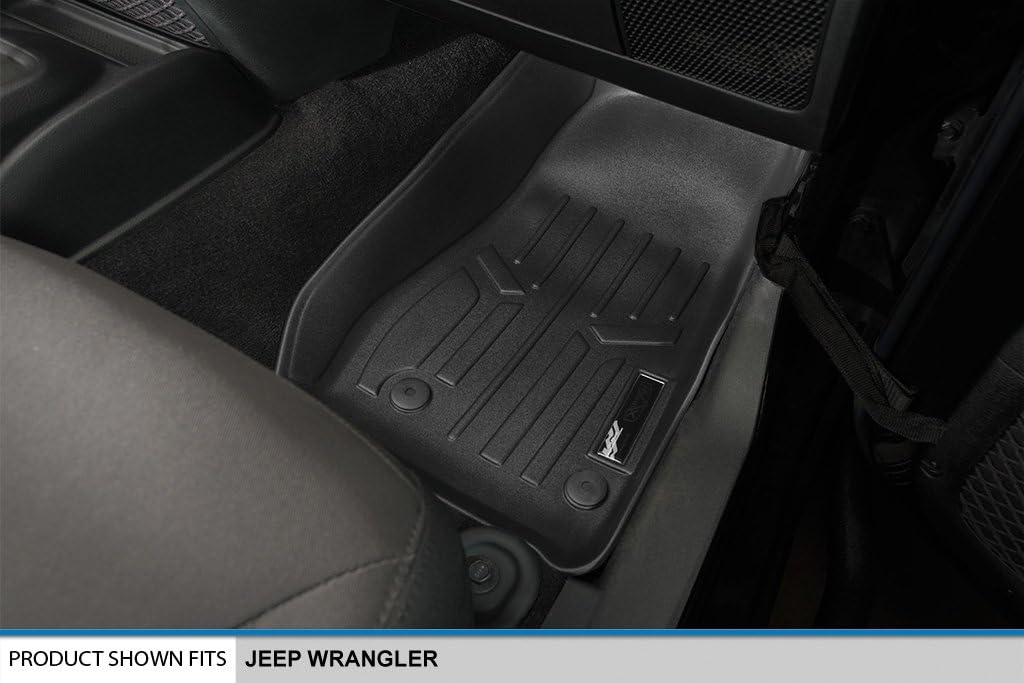 SMARTLINER Custom Fit Floor Mats 1st and 2nd Row Liner Set for 2014-2014 Jeep Wrangler