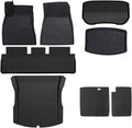 TPE Floor Mats & Cargo Liner Compatible with Tesla Model 3 Highland 2024, All Weather Waterproof Anti-Slip Trunk Mats TPE Floor Liners(8PCS LHD)