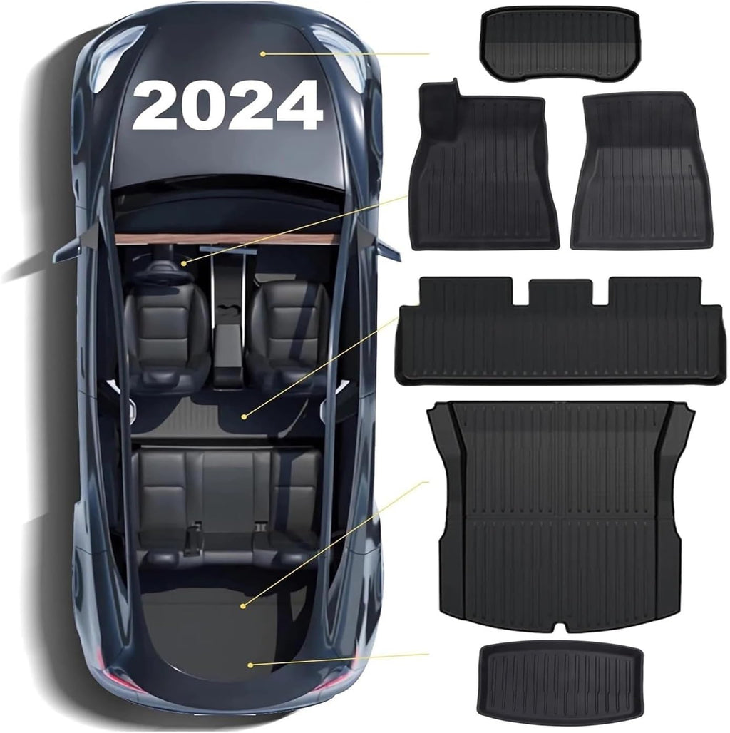 TPE Floor Mats Cargo Liner Compatible with Tesla Model 3 Highland 2024 All Weather Waterproof Anti-Slip Trunk Mats TPE Floor Liners(1PC Trunk)