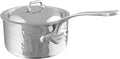 Mauviel M'Elite 5-Ply Hammered Polished Stainless Steel Sauce Pan With Curved Lid, And Cast Stainless Steel Handles, 1.8-qt, Made in France