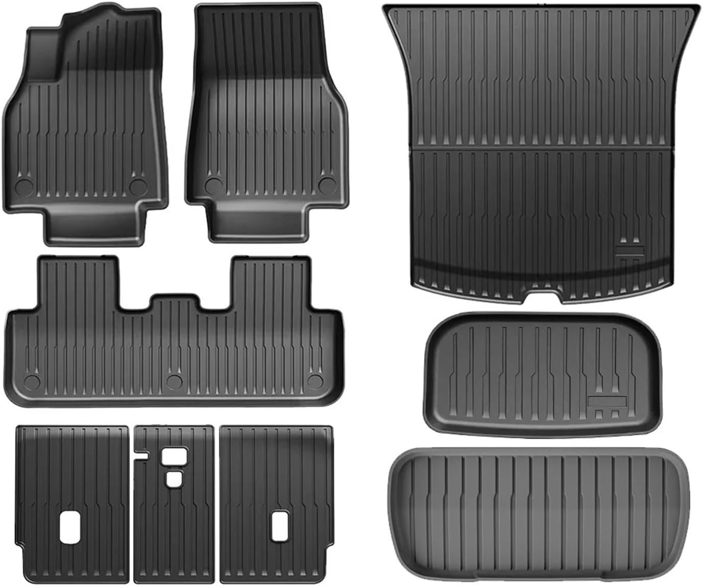 Compatible with Tesla Model Y Launch 2025+ Juniper 2025+ TPE Floor Mats & Cargo Liner, All Weather Trunk Mats Floor Liner Backrest Mats(Red,Left Hand Drive)