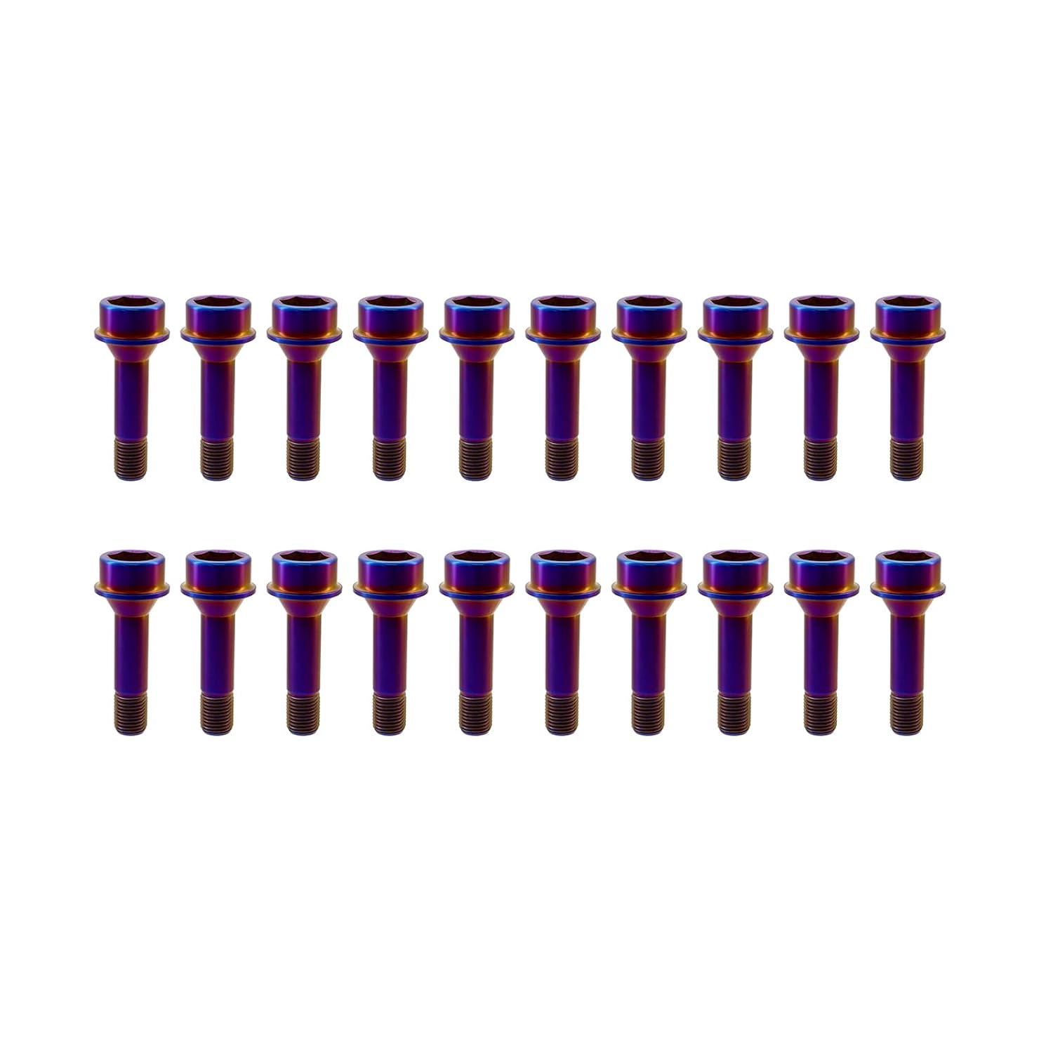 RISON Titanium Wheel Lug Bolts M14x1.5x52/67mm Lug Bolts Aerospace Grade 6AL4V Lightweight and Durability Lug Bolt Car Accessories for Ferrari Pack of 20pcs (Burnt Blue, M14X1.5X67mm)