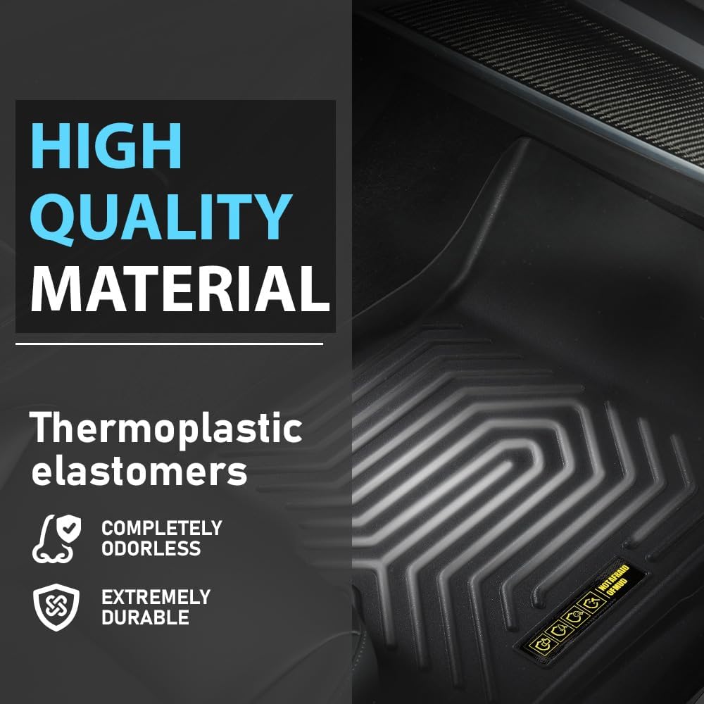 ALLGOOD TPE Floor Mats Cargo Liners Fit Jeep Grand Cherokee 2011-2021 Fit Jeep Grand Cherokee WK 2022-2023 8PCS Rear Trunk Mat & Backrest Mat All Weather Protection Black Alfombras para Carro