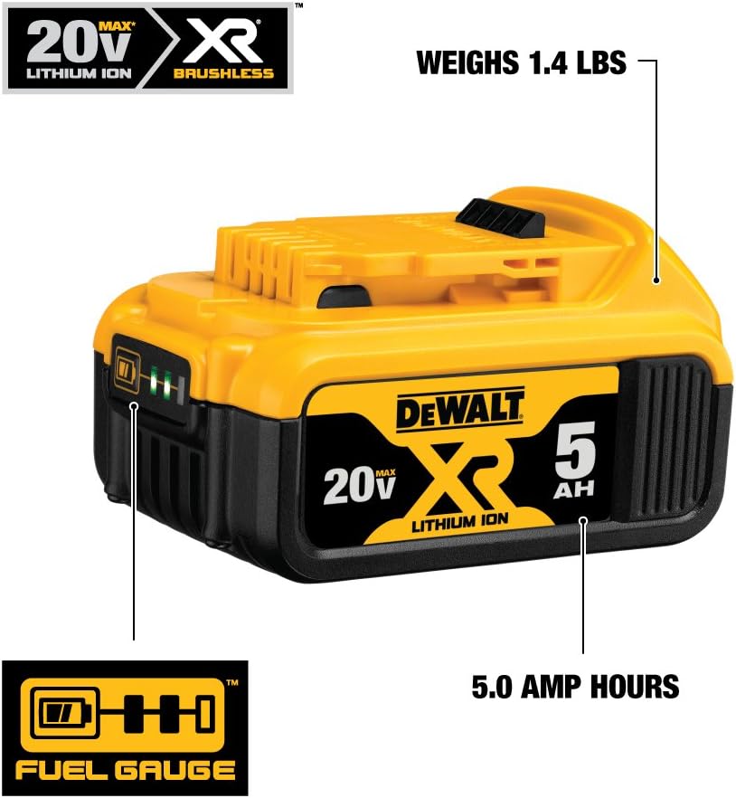 DEWALT 20V MAX Grease Gun Kit, Cordless (DCGG571M1) + DEWALT 20V MAX XR Battery 2-Pack