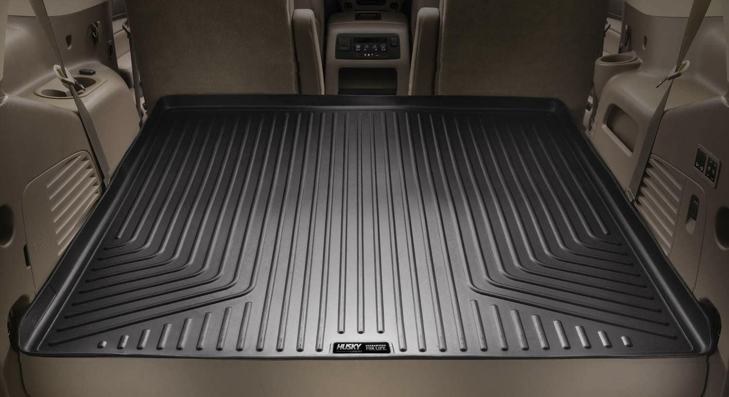Husky Liners Weatherbeater Cargo Liner | Fits 2018-2024 Ford Expedition Max, 2018-2024 Lincoln Navigator L Reserve/Select (Behind 3rd Seat) | 1-pc Black - 23441