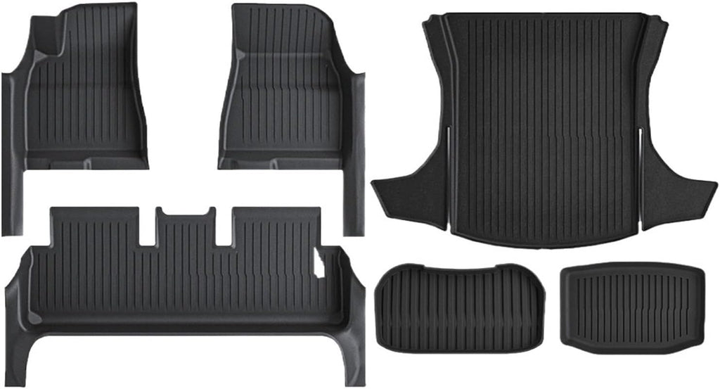 TPE Floor Mat with Door Sill Protector Compatible with Tesla Model 3 Highland Floor Trunk Mats Cargo Liner 2025 2024 Accessories(SNFM-6PCS)