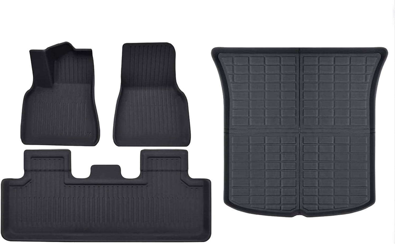 XPE Floor Mats Compatible with Tesla Model 3 2024 / Model Y 2024-2017, All Weather Cargo Liner Floor Cargo Trunk(4PCS My 17-24)