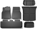 TPE Floor Mats Compatible with Tesla Model 3 Highland 2024 Model Y 2024-2017, Upgraded WP Anti-Slip Front Rear Cargo Liner Trunk Mat(6PCS for Model Y)