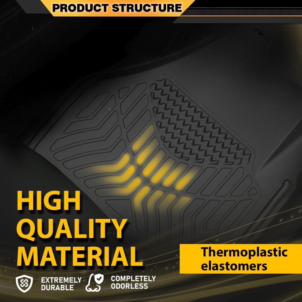 TPE Floor Mats Fit Kenworth T600 2006-2007, T660 2007-2017, T800 / W900 2006-2019, Fit Models with Manual Transmissions Truck Accessories Cargo Liners All Weather Protection 3PCS Alfombras para Carro