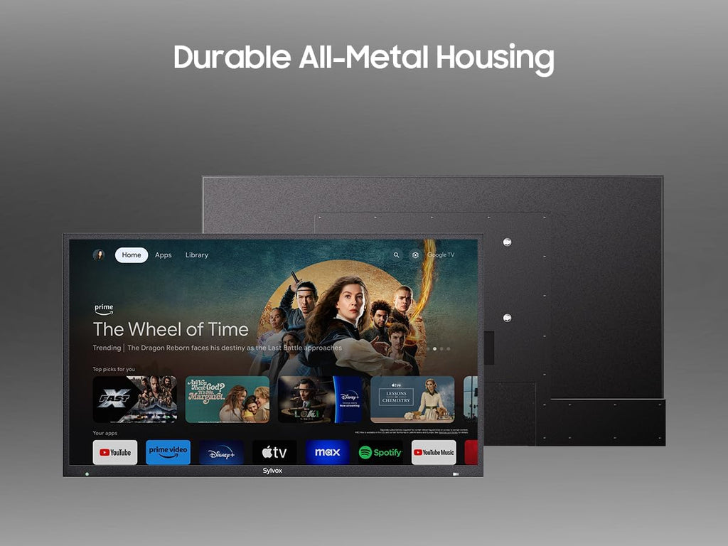 SYLVOX 75'' Outdoor TV, Premium 4K@120Hz Weatherproof TV for Smoother Sports & Gaming, Waterproof, 1000nits Brightness, Dolby Atmos, Google Smart OS with HDMI 2.1 & USB 3.0 (Gaming Series)