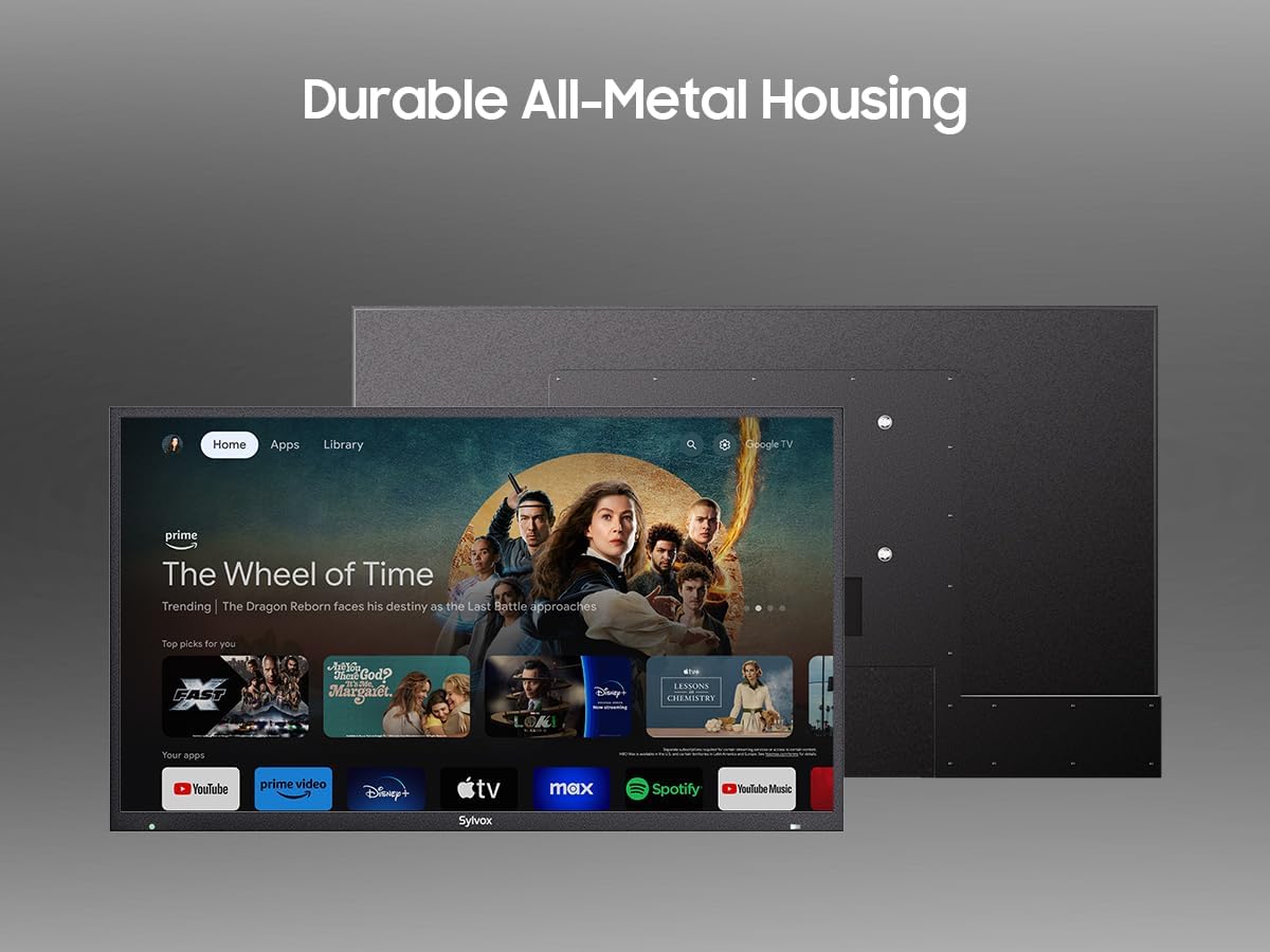 SYLVOX 75'' Outdoor TV, Premium 4K@120Hz Weatherproof TV for Smoother Sports & Gaming, Waterproof, 1000nits Brightness, Dolby Atmos, Google Smart OS with HDMI 2.1 & USB 3.0 (Gaming Series)
