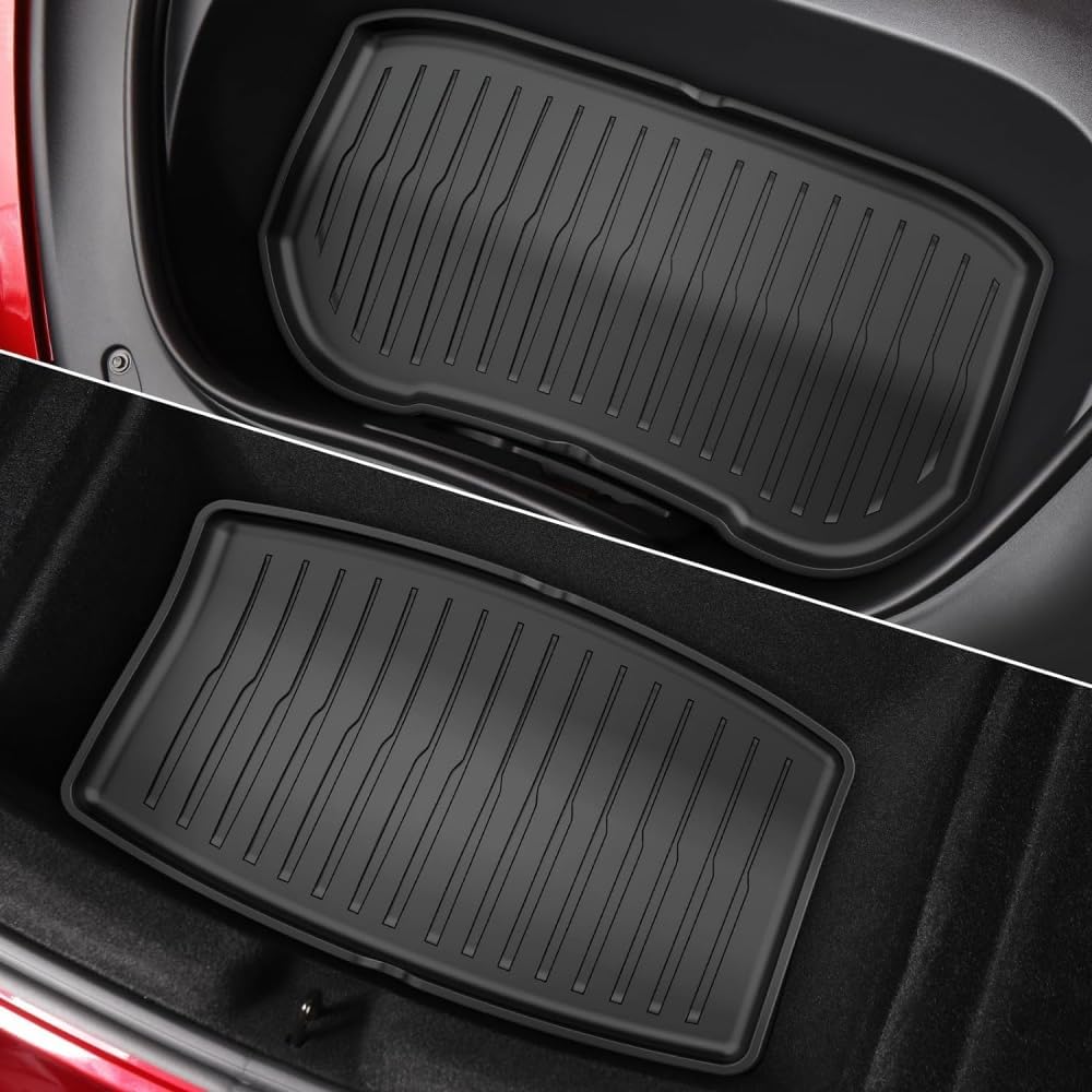 Compatible with Tesla Model 3 Highland 2024 TPE Floor Mats,All Weather Waterproof Anti-Slip Front Rear Cargo Liner Trunk Mat(Left Rudder 8pcs)