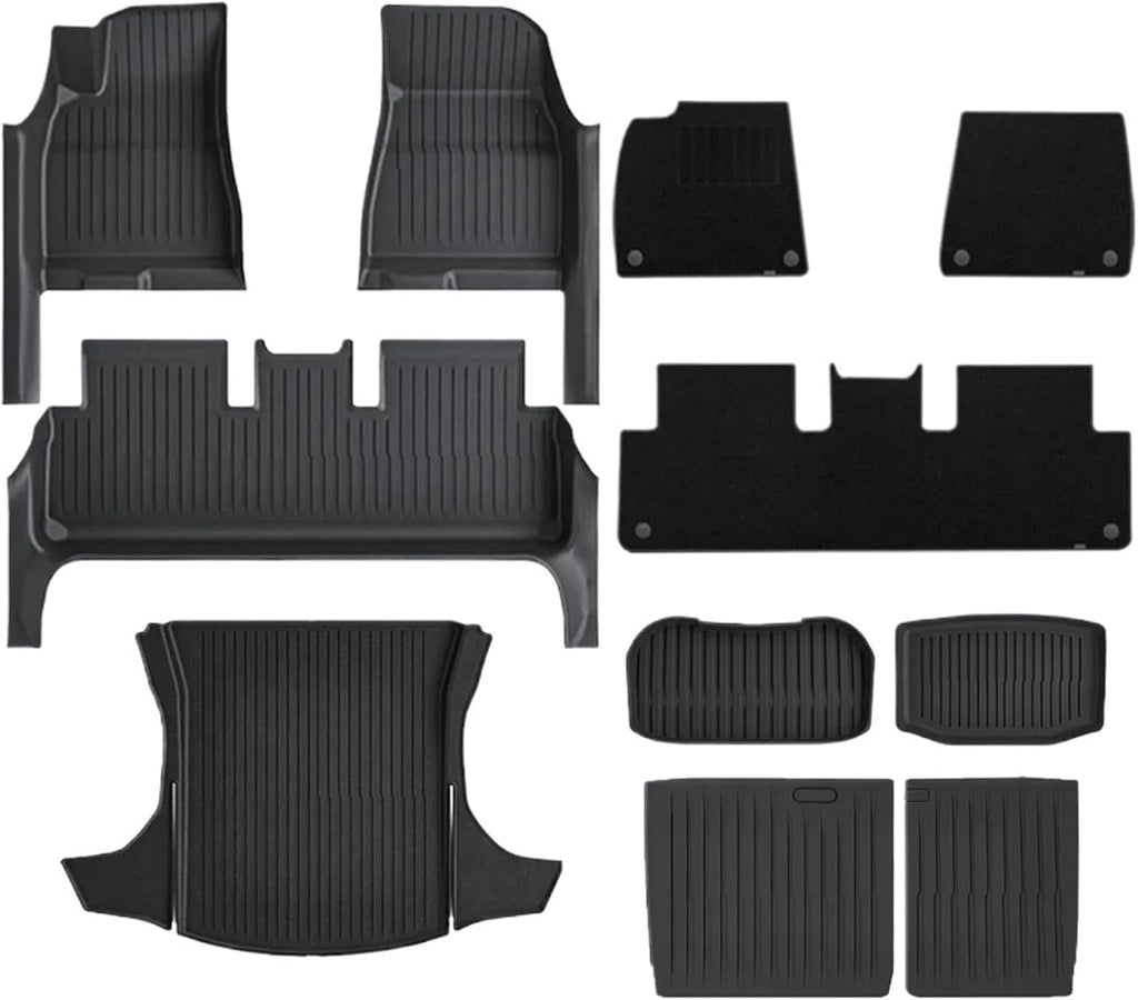 TPE Floor Mat Compatible for Tesla Model 3 2025 2024 Highland with Door Sill Protector Trunk Mats Front Rear Cargo Liner(DLFM-11PCS)