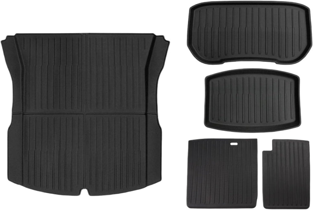 Compatible with Tesla Model 3 Highland 2024 TPE Floor Mats,RHD LHD Floor Mats All Weather Waterproof Non-Slip Cargo Liner Accessories(Trunk Mats 5pcs)