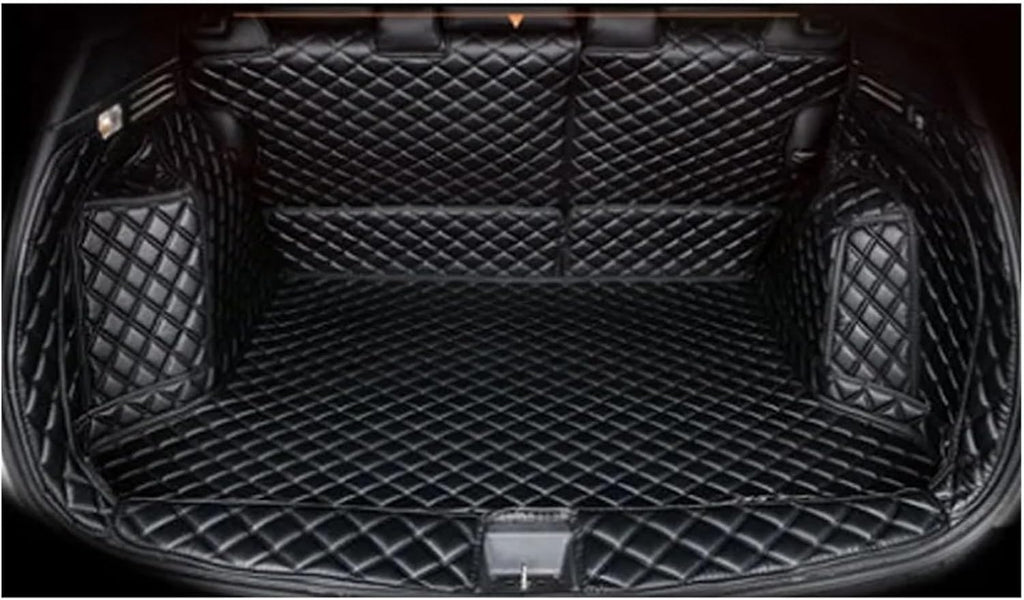Custom Deluxe Leather Full Rear Trunk Tray Liner Cargo Mat Floor Protector Foot Pad Mats Compatible with XRV VEZEL 2015-2019(Red)