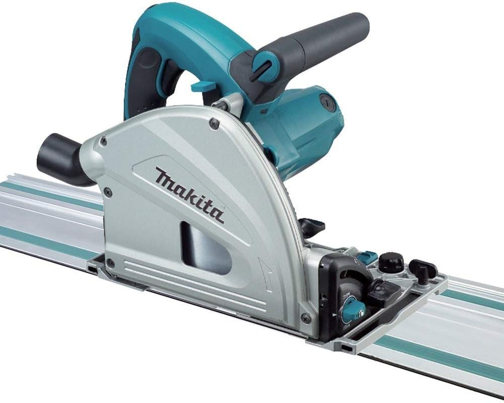 Makita SP6000J1 6-1/2' Plunge Circular Saw Kit, with Stackable Tool case and 55' Guide Rail, Blue