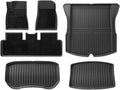 Compatible with 2024 Tesla Model 3 Highland Floor Mats TPE All Weather Front Rear Cargo Liner Mat, Waterproof Anti-Slip Mats Accessories(24 M3D 9PCS LHD)