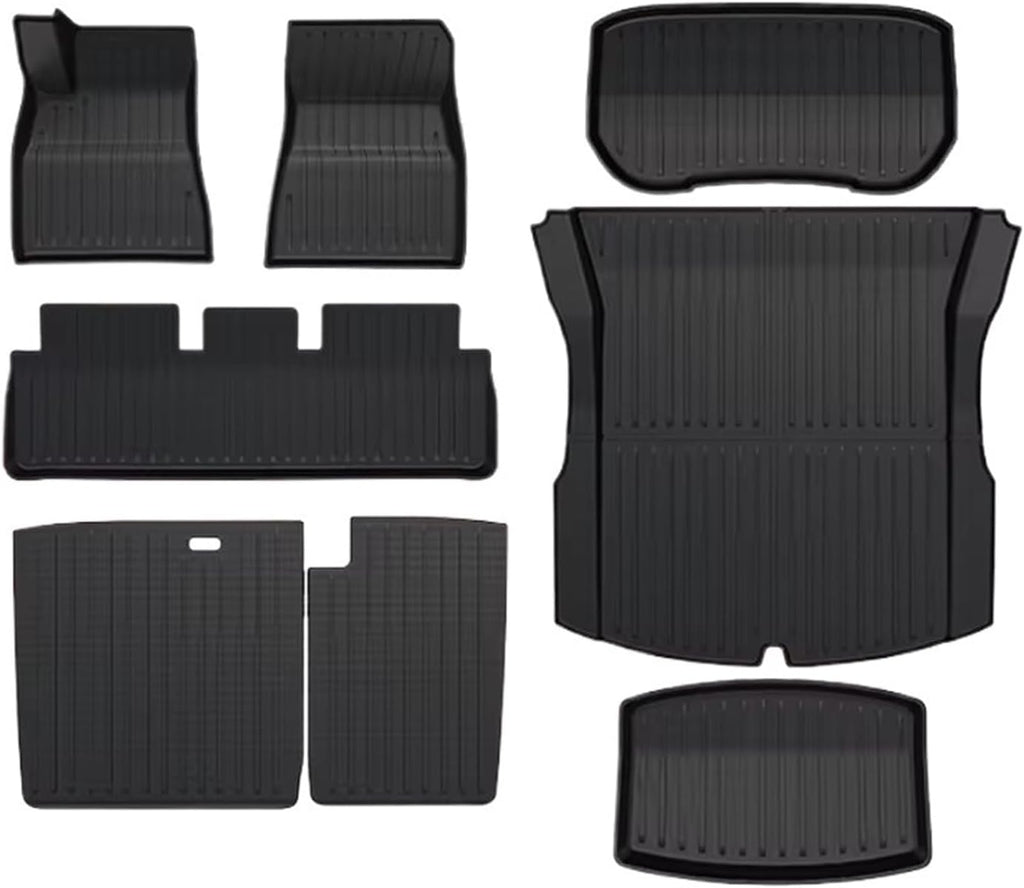 Compatible with Tesla Model 3 2024 Highland TPE Floor Mats & Cargo Liner Waterproof Anti-Slip Trunk Mat TPE Pads Left Right Hand Drive(3PCS LHD)