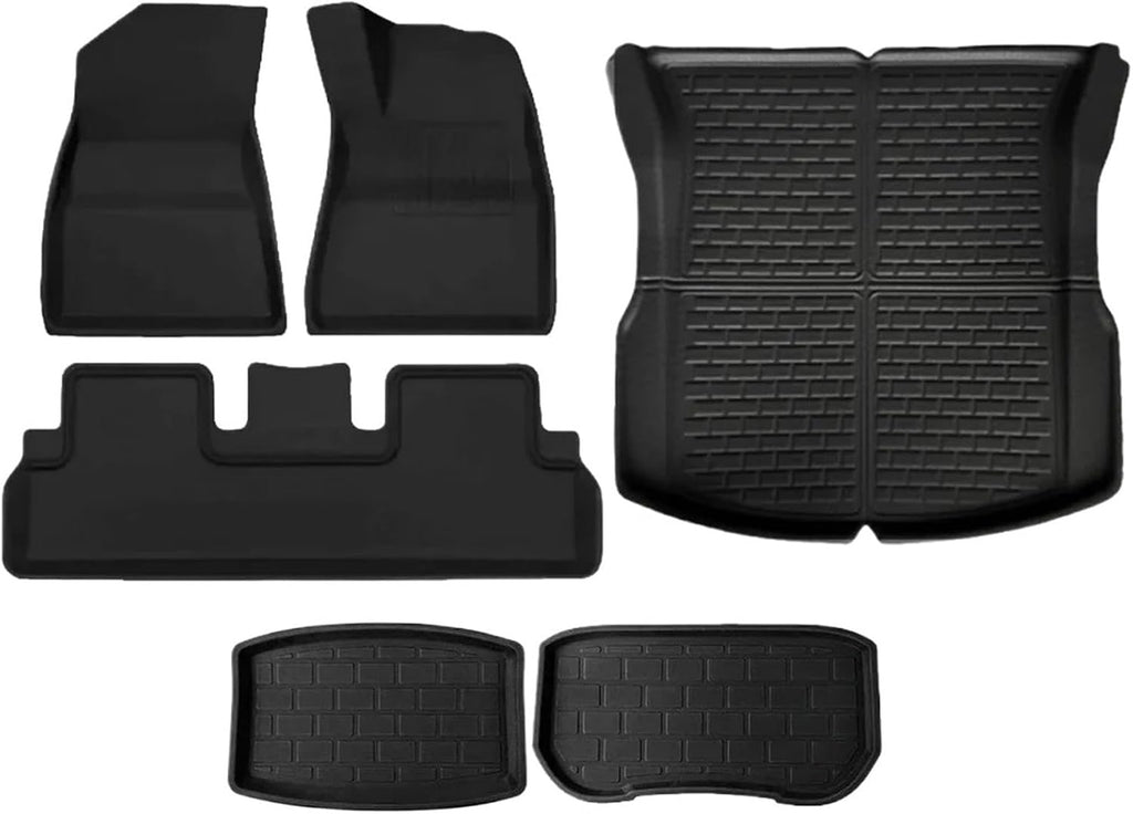 Compatible with Tesla Model 3 2024 XPE Floor Mats All Weather Floor Mats Front Rear Frunk Cargo Liner Set(6PCS RHD)