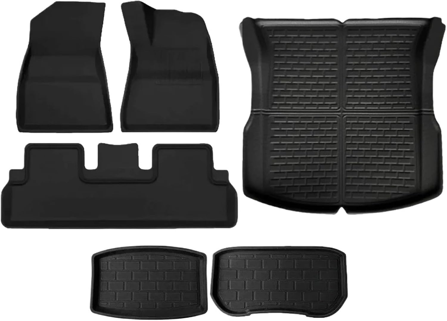 Compatible with Tesla Model 3 2024 XPE Floor Mats All Weather Floor Mats Front Rear Frunk Cargo Liner Set(6PCS RHD)