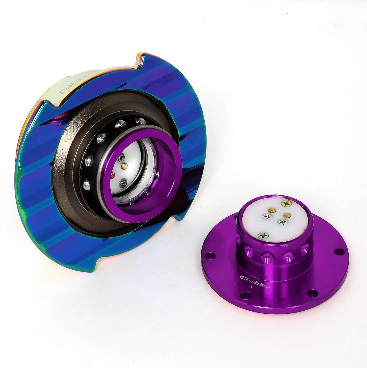 Auto Dynasty NRG Innovations SRK-250PP-MC Steering Wheel Quick Release Adapter Gen 2.5 Purple Body/Neo Chrome Ring