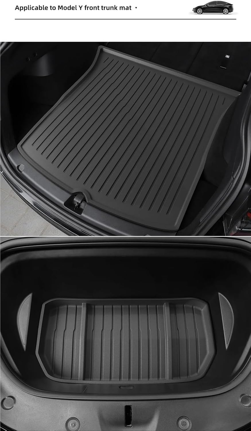 for Tesla Model 3 2021-2023 Car Floor Mats Cargo Liner Trunk Pad 3D TPE Waterproof Protective Black(M3 LHD 3PCS)