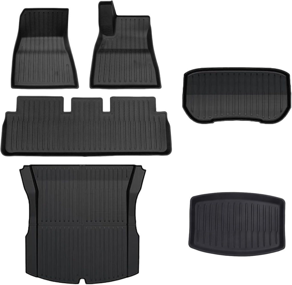TPE Floor Mats Cargo Liner Compatible with Tesla Model 3 Highland 2024 All Weather Waterproof Anti-Slip Trunk Mats TPE Floor Liners(6PCS RHD)