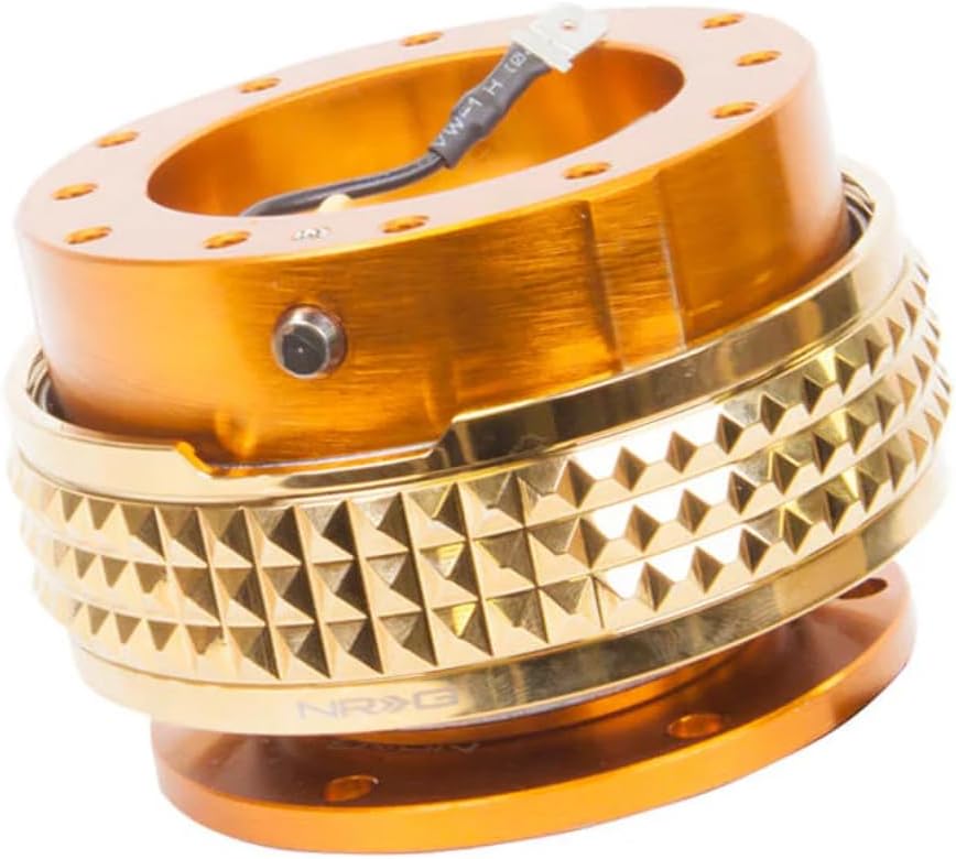NRG Innovations NRG-SRK-210RG-CG Gen 2.1 Race Steering Wheel Quick Release Kit Adapter Rose Gold Body/Chrome Gold Pyramid Ring, 6x70 and 6x74mm Bolt Patterns