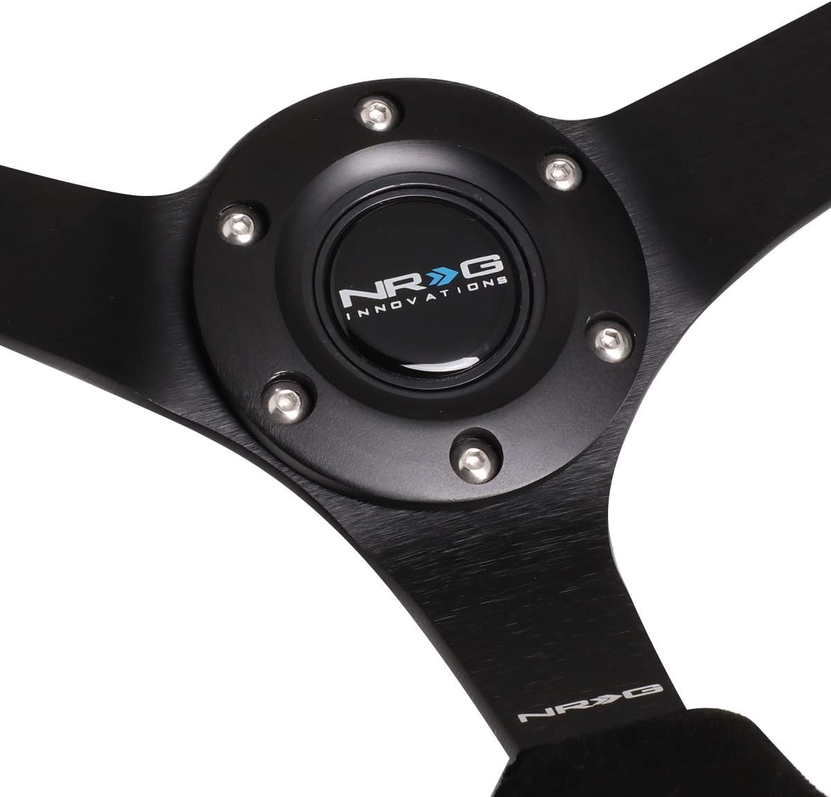 Auto Dynasty NRG Innovations ReinCompatible withced RST-033BK-S 330mm 3' Deep Dish Black Suede Racing Steering Wheel