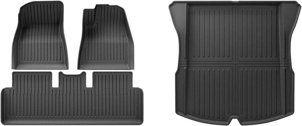 Compatible with Tesla Model 3 Highland 2024 TPE Floor Mats Cargo Liners All Weather Waterproof Trunk Mats Left Right Hand Drive(4PCS RHD)