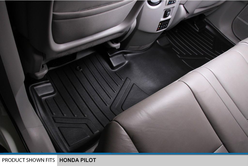 SMARTLINER Custom Fit Floor Mats 3 Row Liner Set for 2009-2015 Honda Pilot