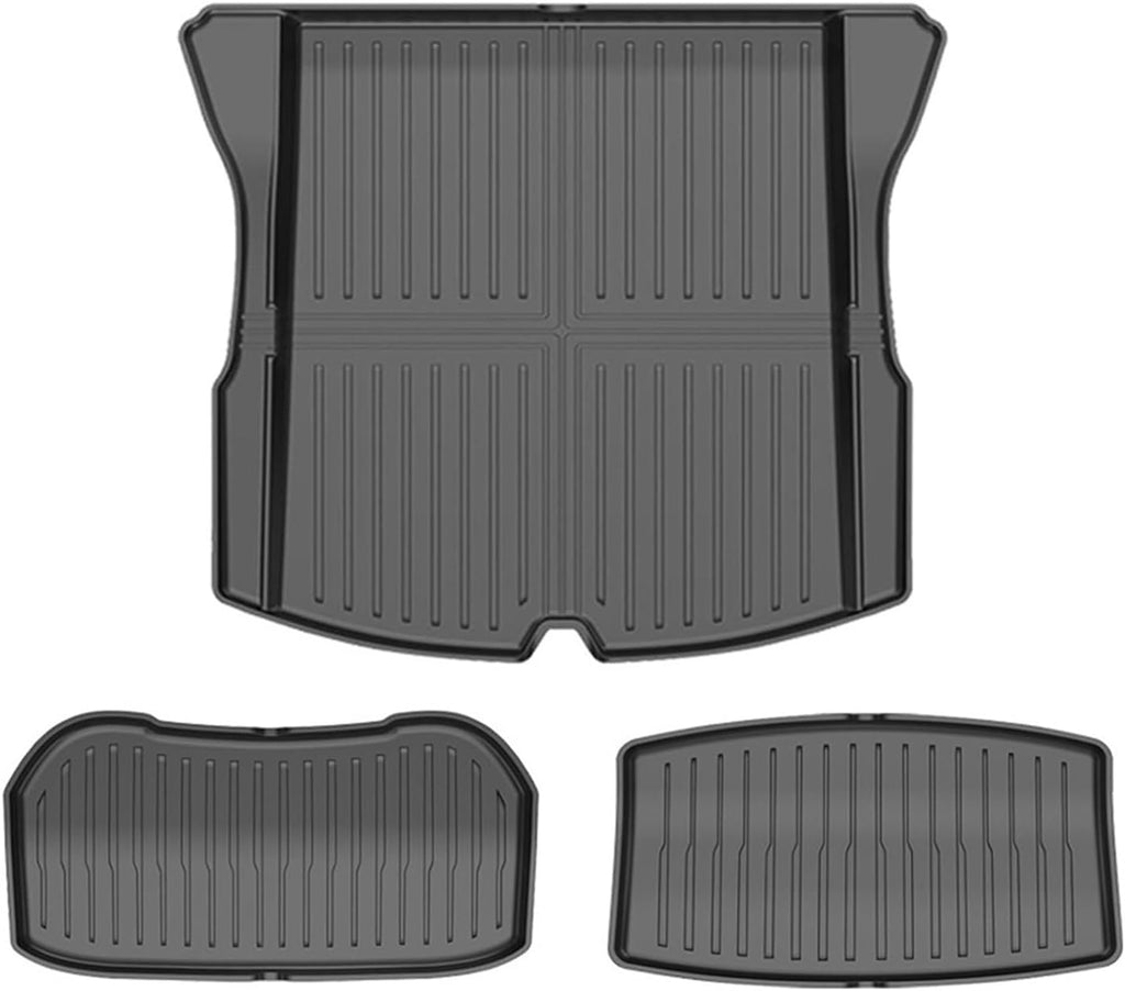 for Tesla Model 3 Highland 2024 TPE Floor Mats,All Weather Waterproof Anti-Slip Front Rear Cargo Liner Trunk Mat(Trunk Mats 3pcs)