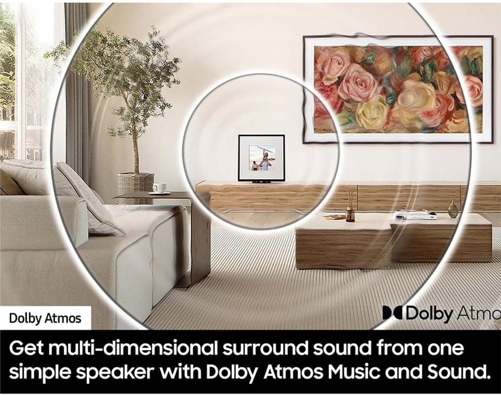 Samsung QN65LS03DA 65 inch The Frame QLED 4K Smart TV (2024 Model) Bundle with HW-LS60D Photo Music Frame Smart Speaker Dolby Atmos w/Q-Symphony