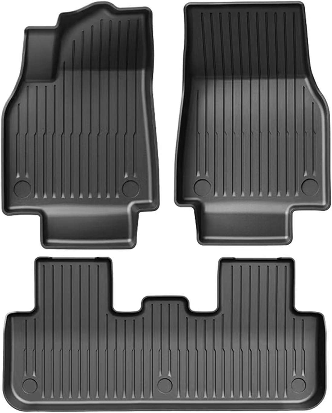 Compatible for Tesla New Model Y Launch 2025+ Juniper 2025+ TPE Floor Mats & Cargo Liner, All Weather Trunk Mats Floor Liner Backrest Mats(Black,Right Hand Drive)